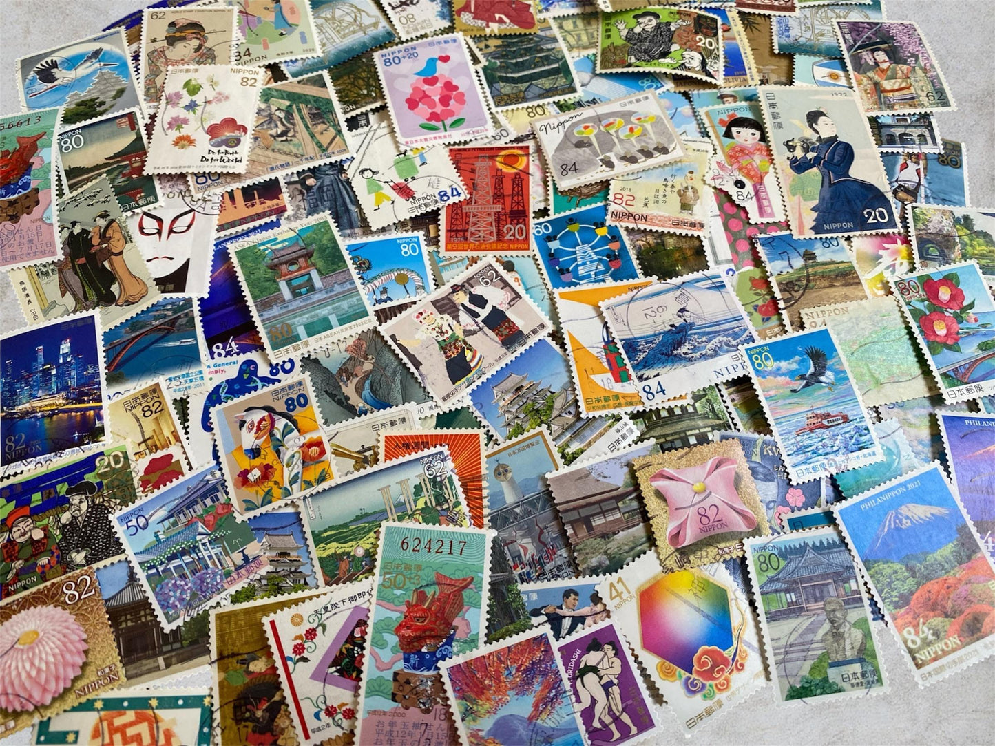 Japanese Post Stamps — Vintage and New JPN Postage for Crafts & Collecting, NIPPON, used postage stamps
