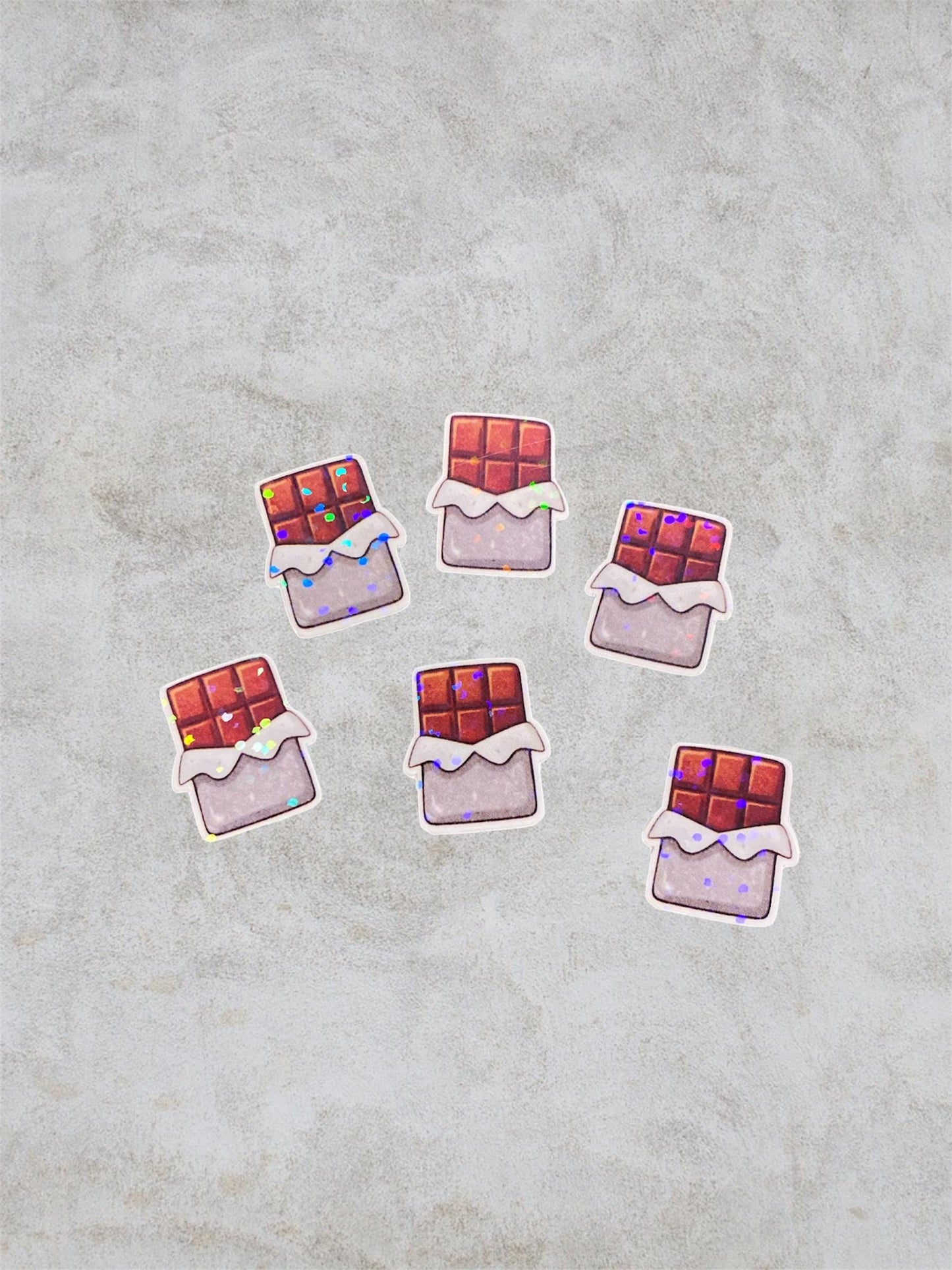 chocolate 6 mini holographic stickers