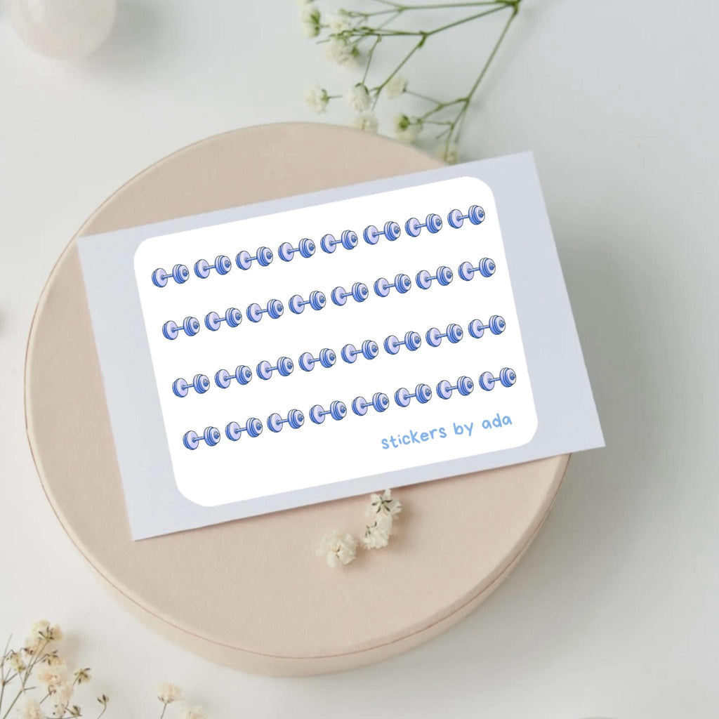 Mini Dumbbell Stickers: Gym Planner Stickers