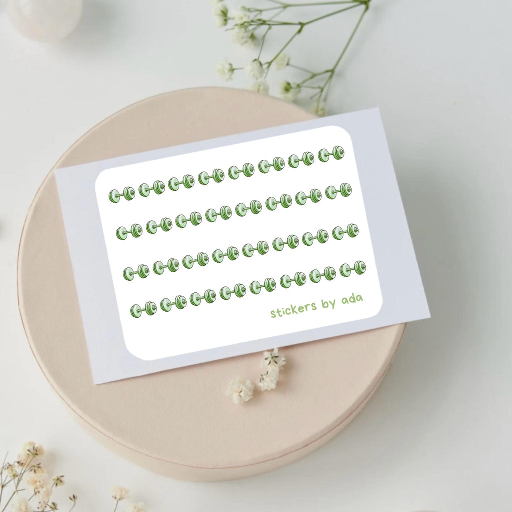 Mini Dumbbell Stickers: Gym Planner Stickers