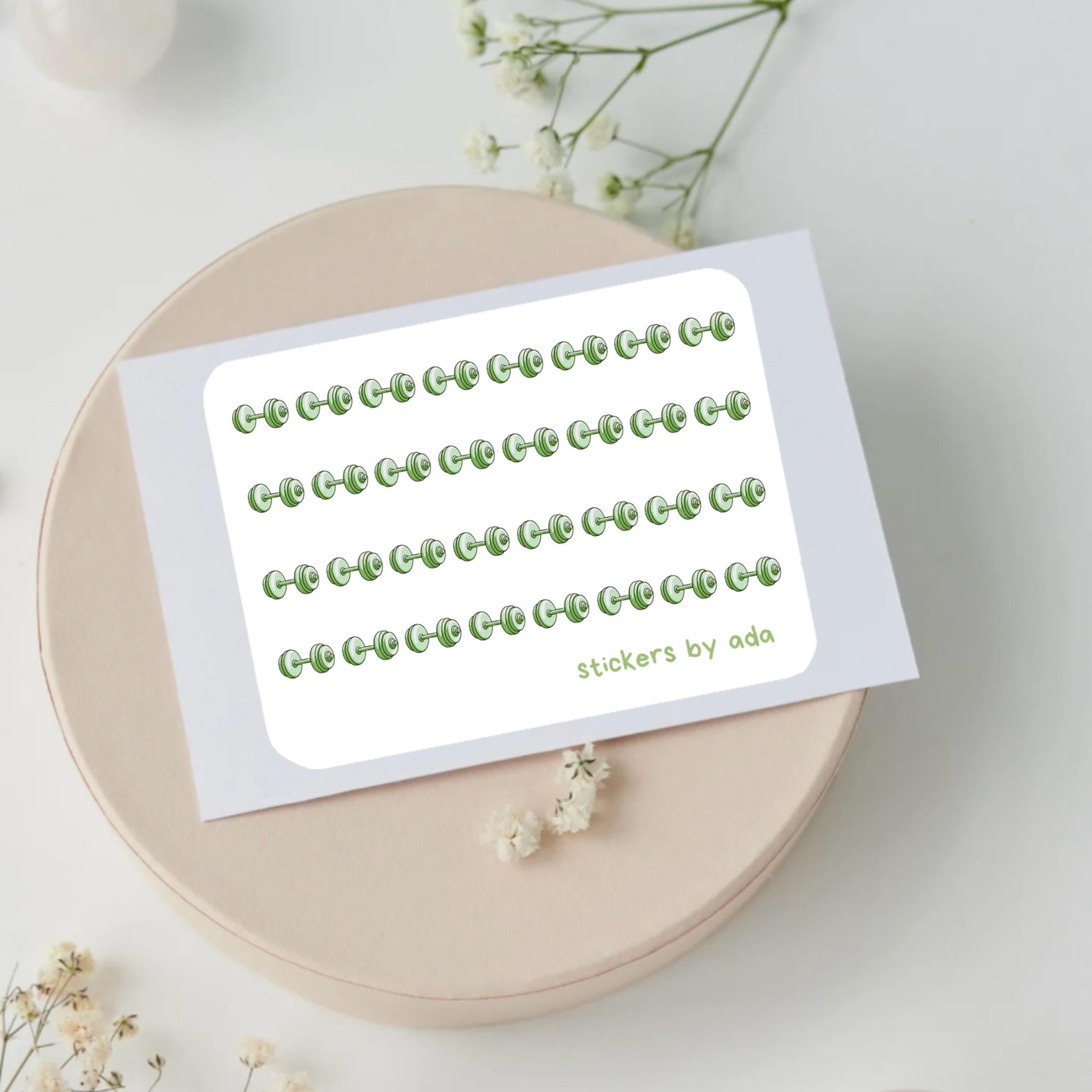 Mini Dumbbell Stickers: Gym Planner Stickers