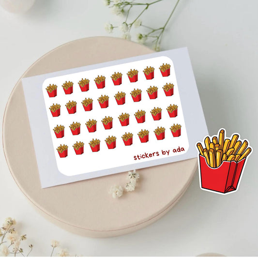 Mini french fries stickers to use in a daily planner, bullet journal, calendar or agenda