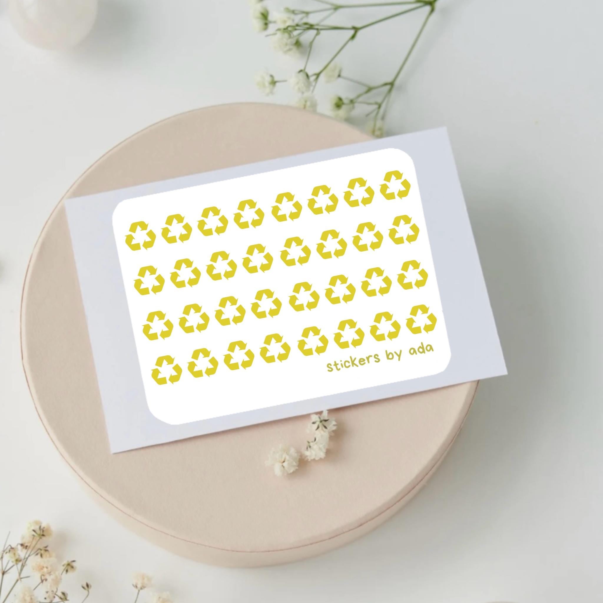 Mini Recycling Icon Stickers: Planner, Journal, Scrapbook