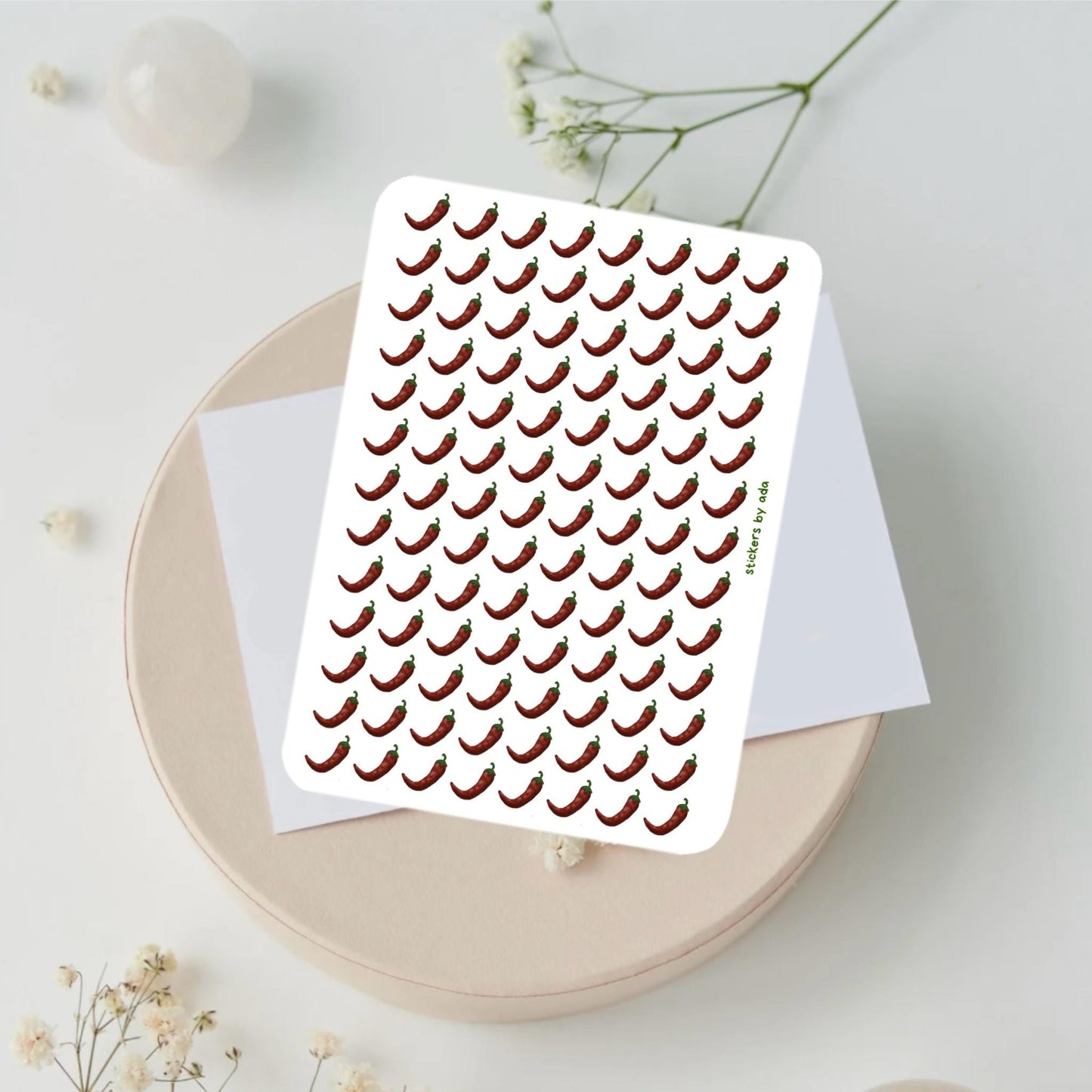 Mini Chili Peppers Stickers, Planner Stickers, Gardener Gift, Allotment management