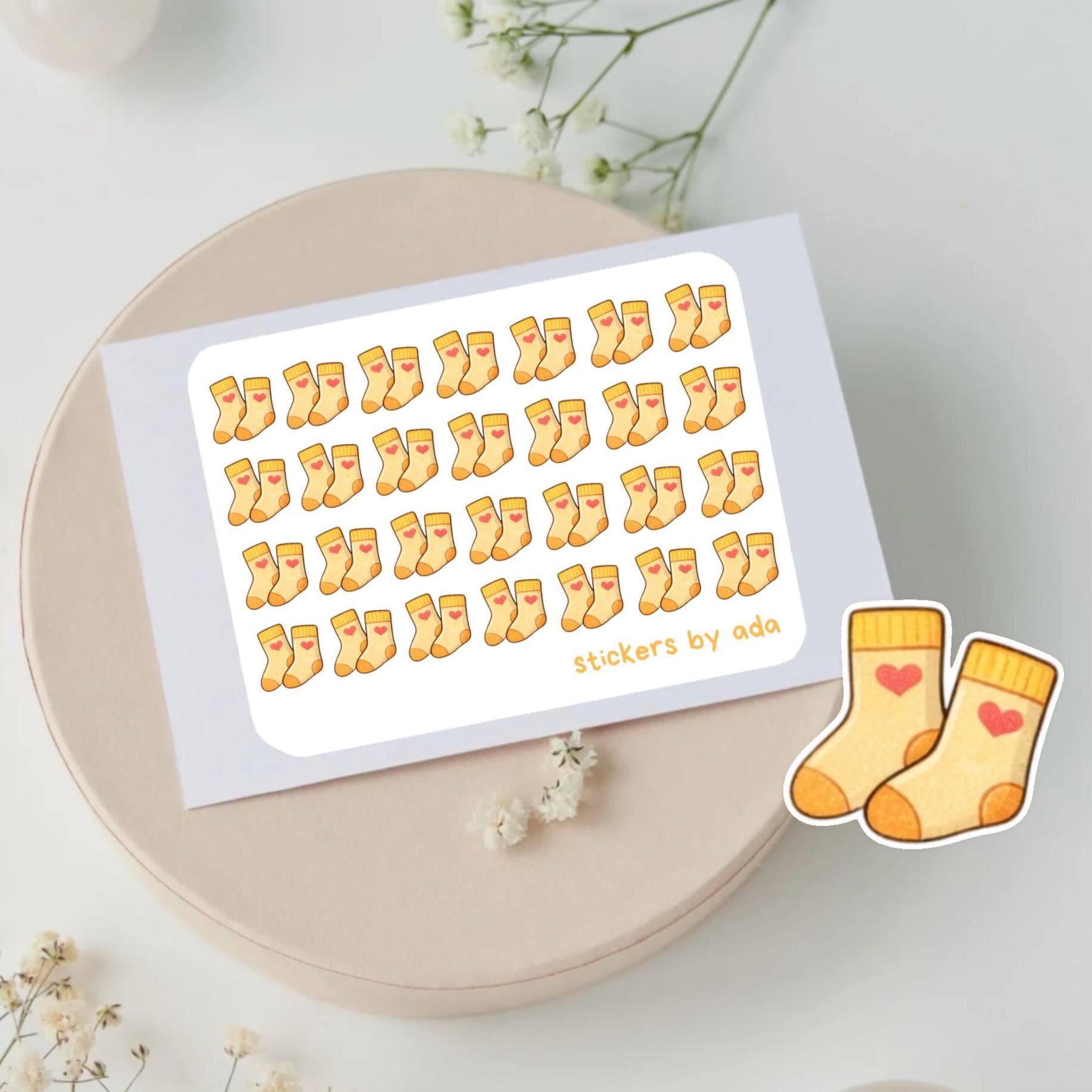 Mini Socks Stickers: Planner, Journal, Calendar, Junk Journal | Comfy Home Relaxing