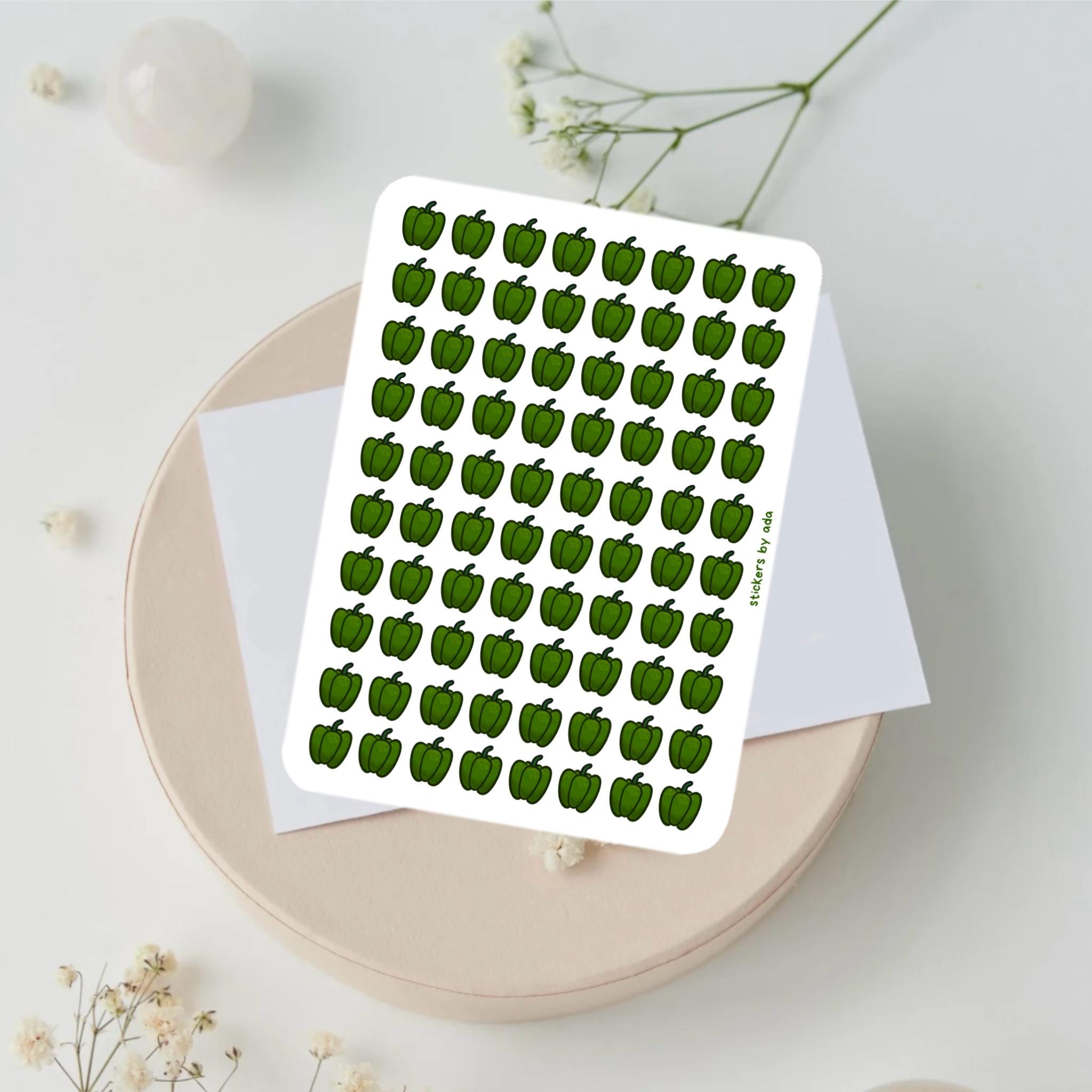 Mini Bell Pepper Stickers, Planner Stickers, Gardener Gift, Allotment management