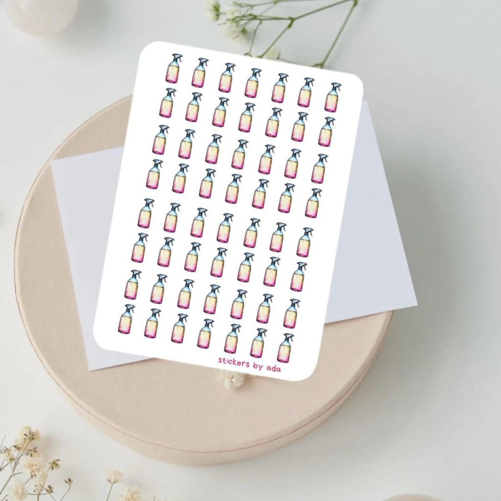 Cleaning Spray Planner Stickers, House Chores, Calendar Agenda