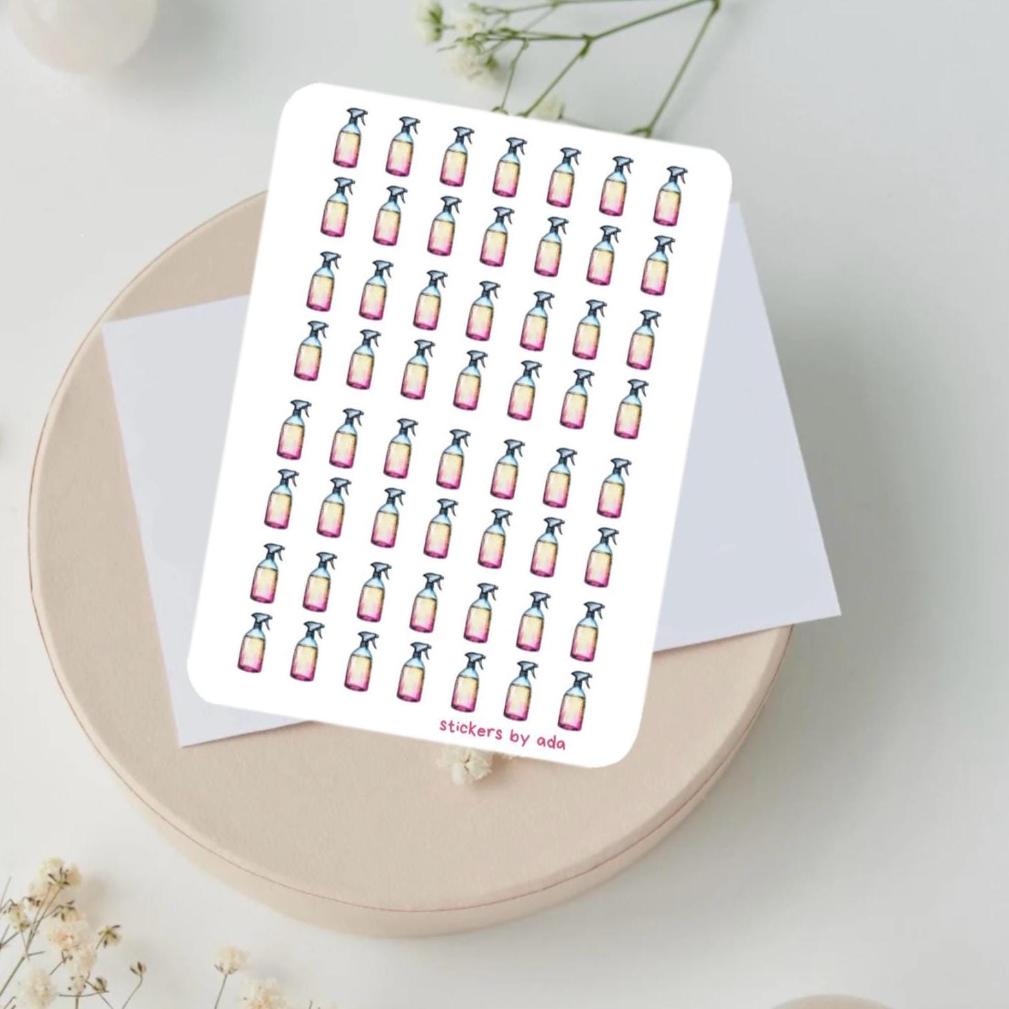Cleaning Spray Planner Stickers, House Chores, Calendar Agenda