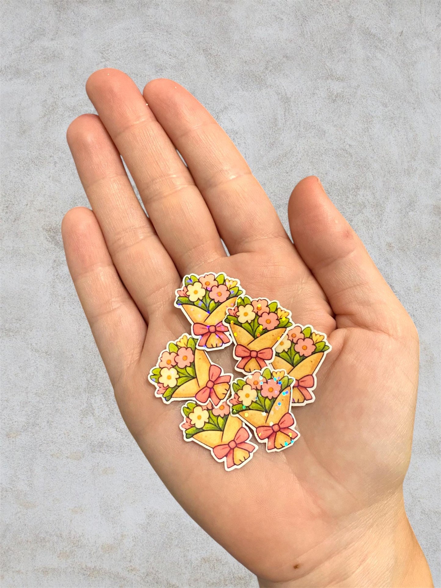 bouquet 6 mini holographic stickers