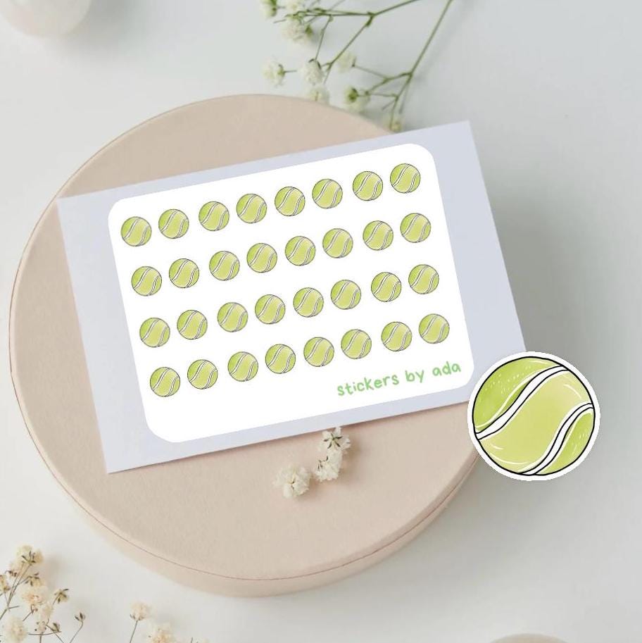 Mini Tennis Ball Stickers: Planner & Journal Stickers
