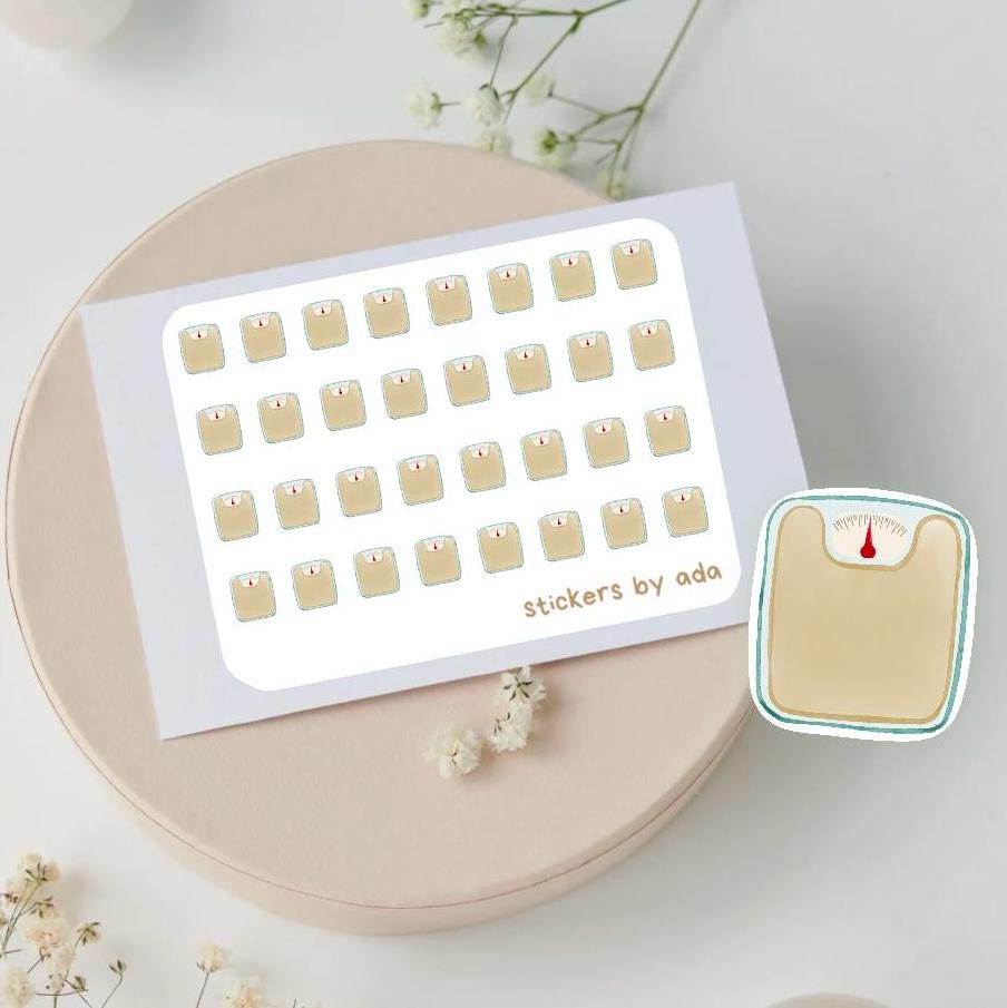 Mini Scale Planner Stickers: Weight Loss Tracker, Journaling, Scrapbooking