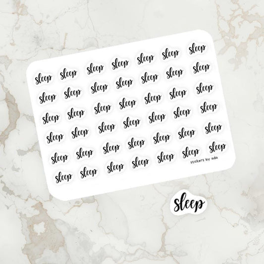 Mini stickers with text SLEEP: Journal Planner Stickers.