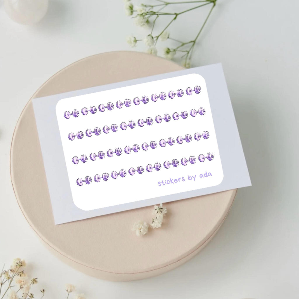 Mini Dumbbell Stickers: Gym Planner Stickers