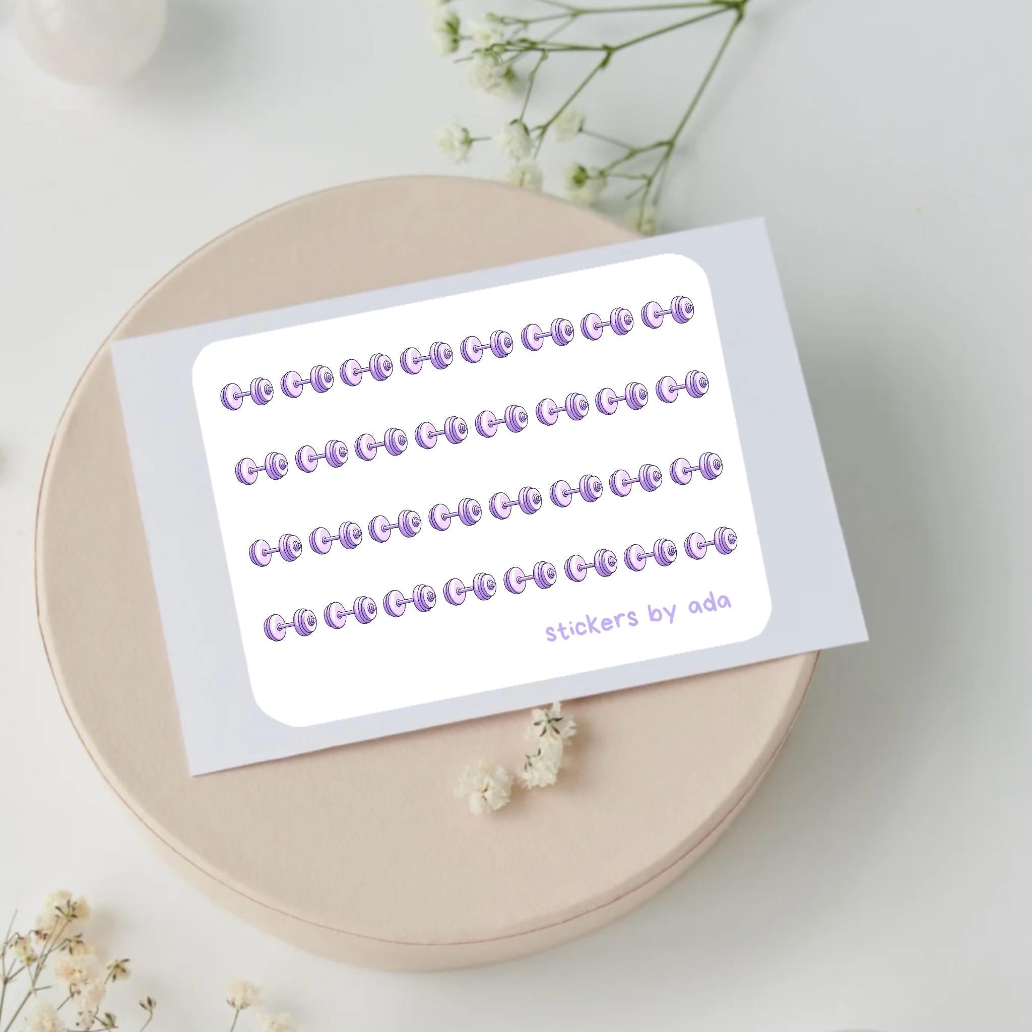 Mini Dumbbell Stickers: Gym Planner Stickers