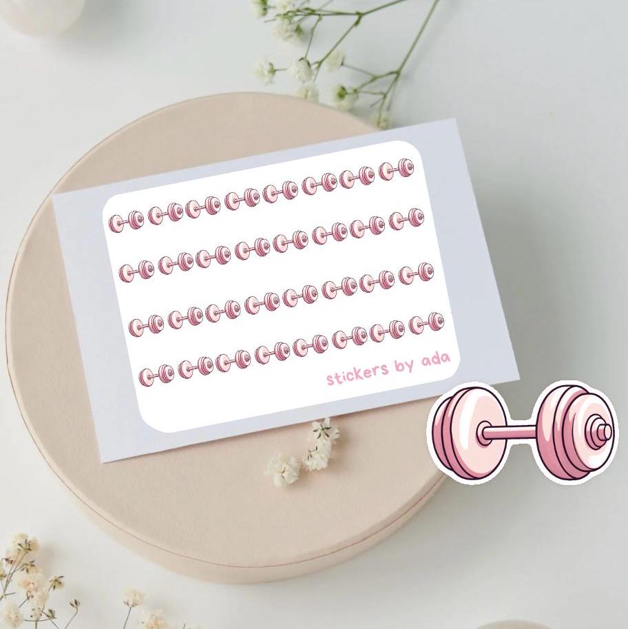 Mini Dumbbell Stickers: Gym Planner Stickers