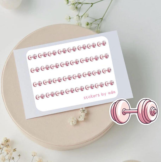 Mini Dumbbell Stickers: Gym Planner Stickers