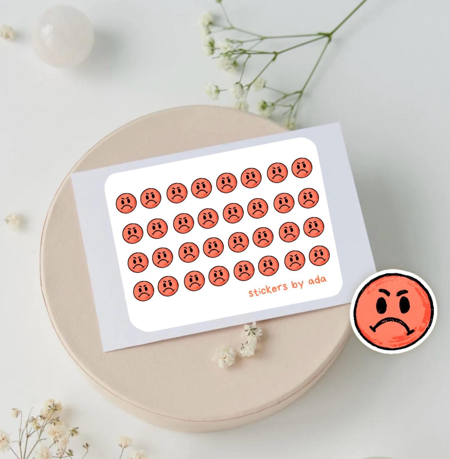 Mini emoji stickers to use in a daily planner, bullet journal, calendar or agenda