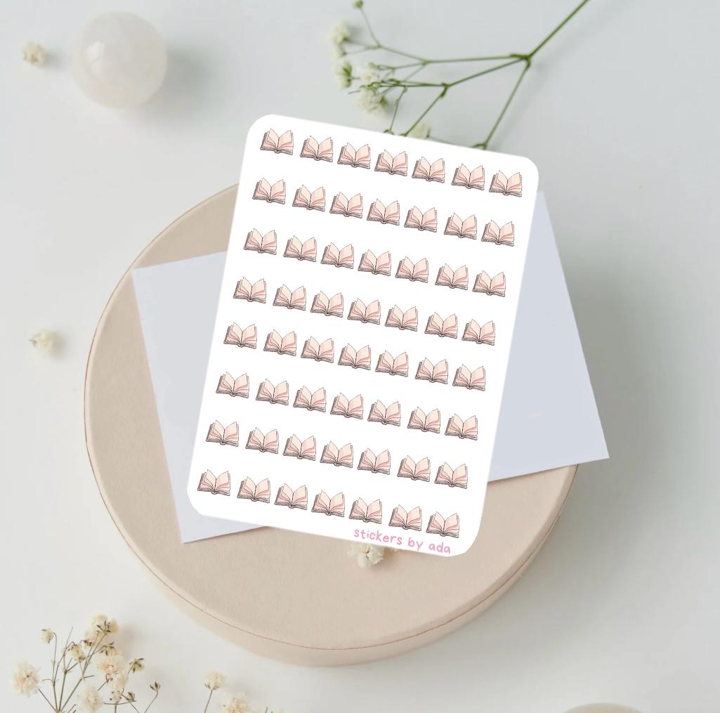 Mini book stickers to use in a daily planner, bullet journal, calendar or agenda