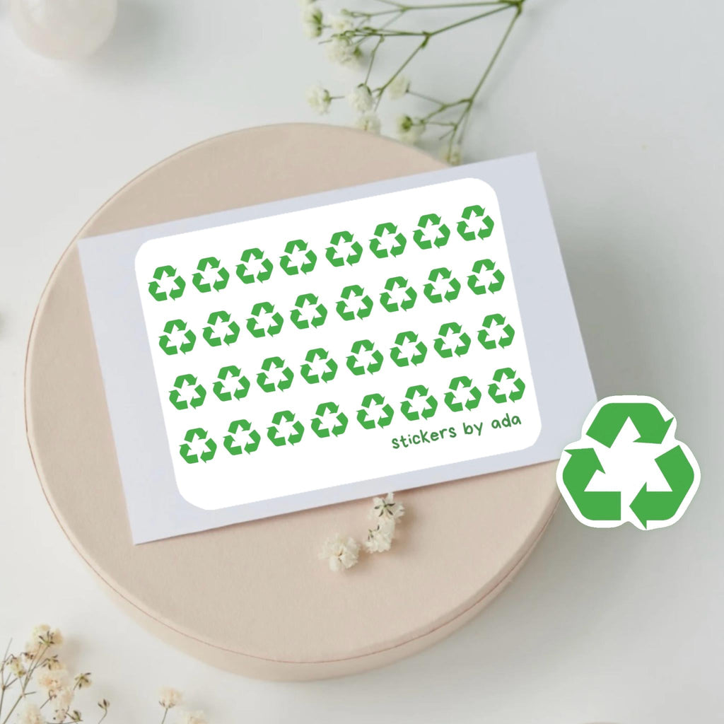 Mini Recycling Icon Stickers: Planner, Journal, Scrapbook