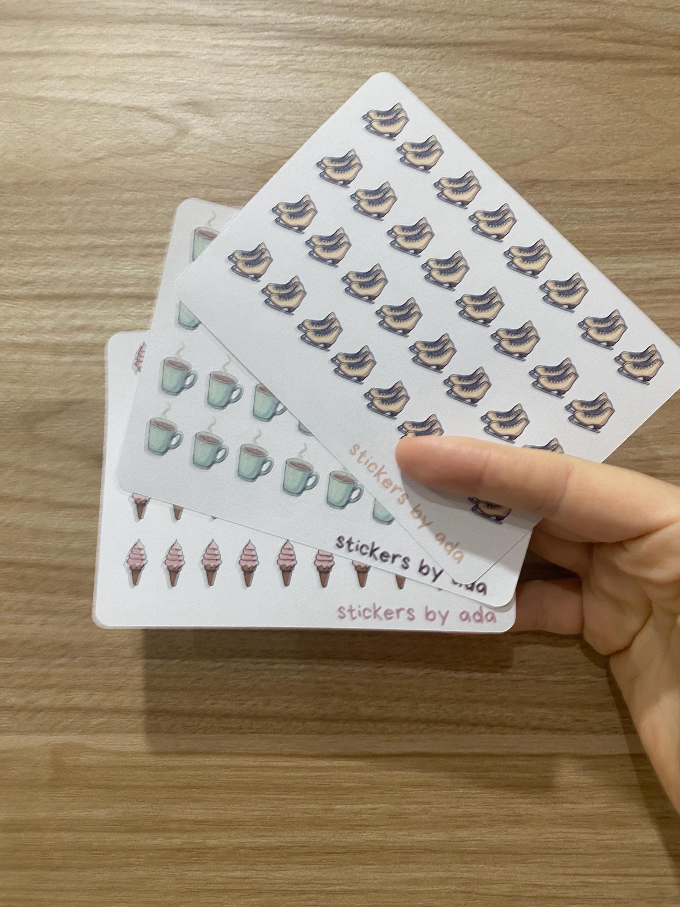 Mini ice skates stickers to use in a daily planner, bullet journal, calendar or agenda