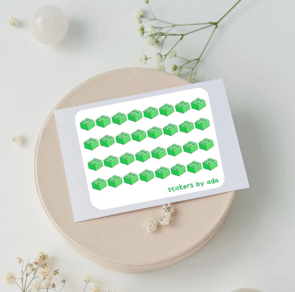 Mini building bricks Icon Stickers: Planner, Journal, Calendar