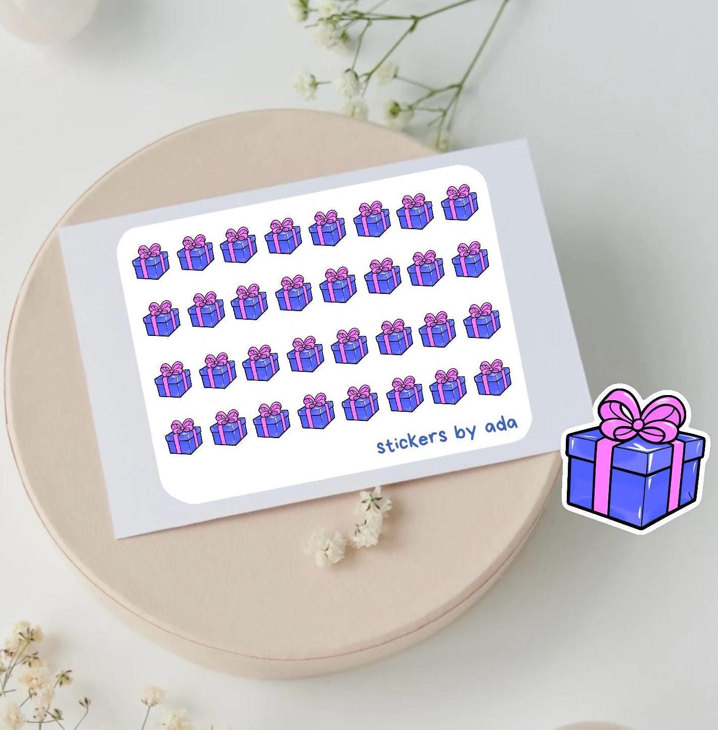 Planner Stickers: Mini Gift Present Stickers for Journaling