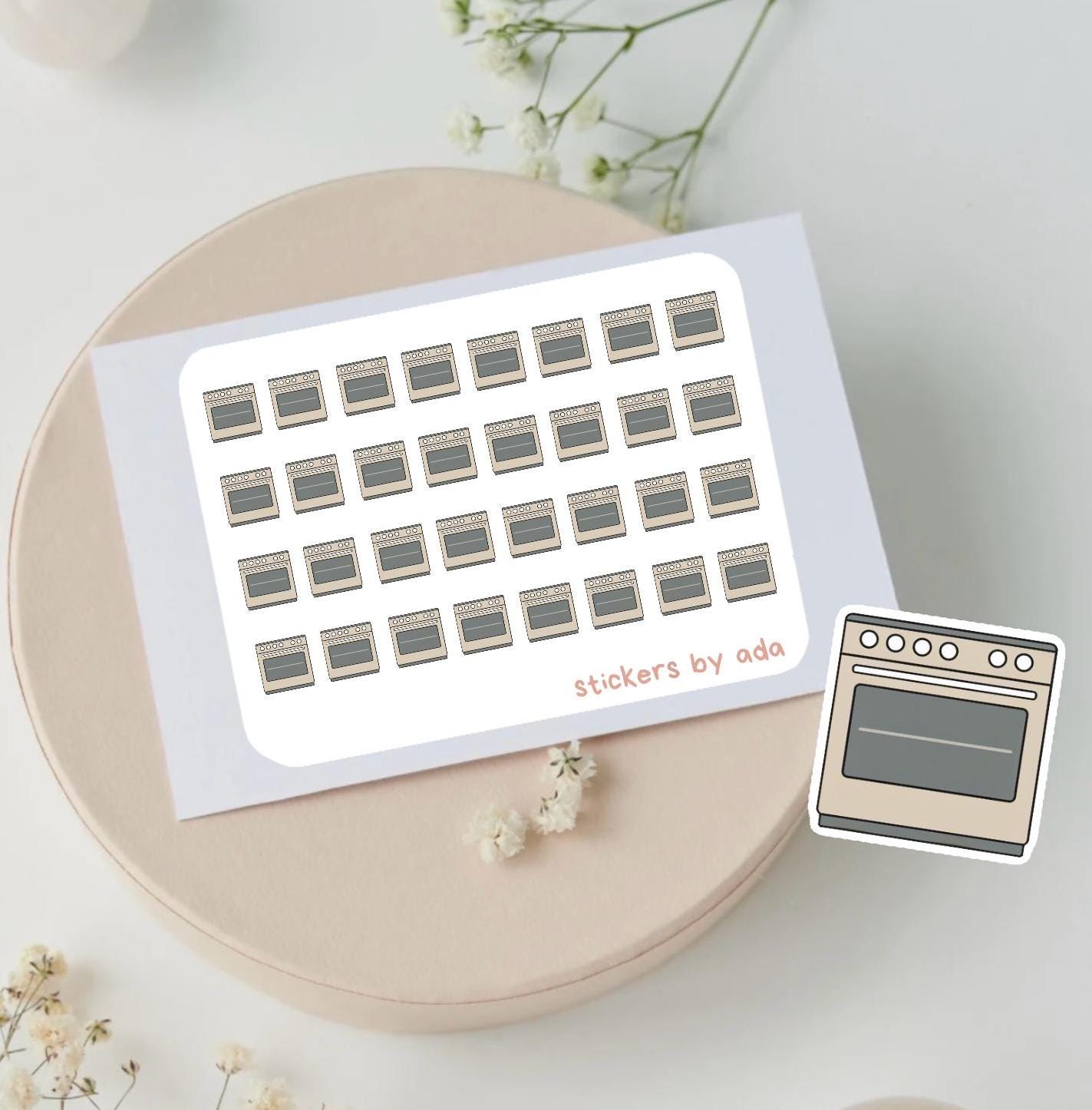 Mini Oven Stickers. Tag your baking, cooking, cleaning or eating activities.