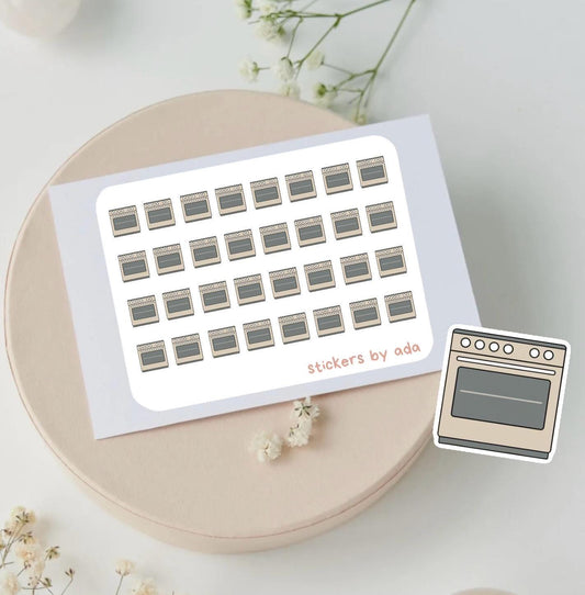 Mini Oven Stickers. Tag your baking, cooking, cleaning or eating activities.