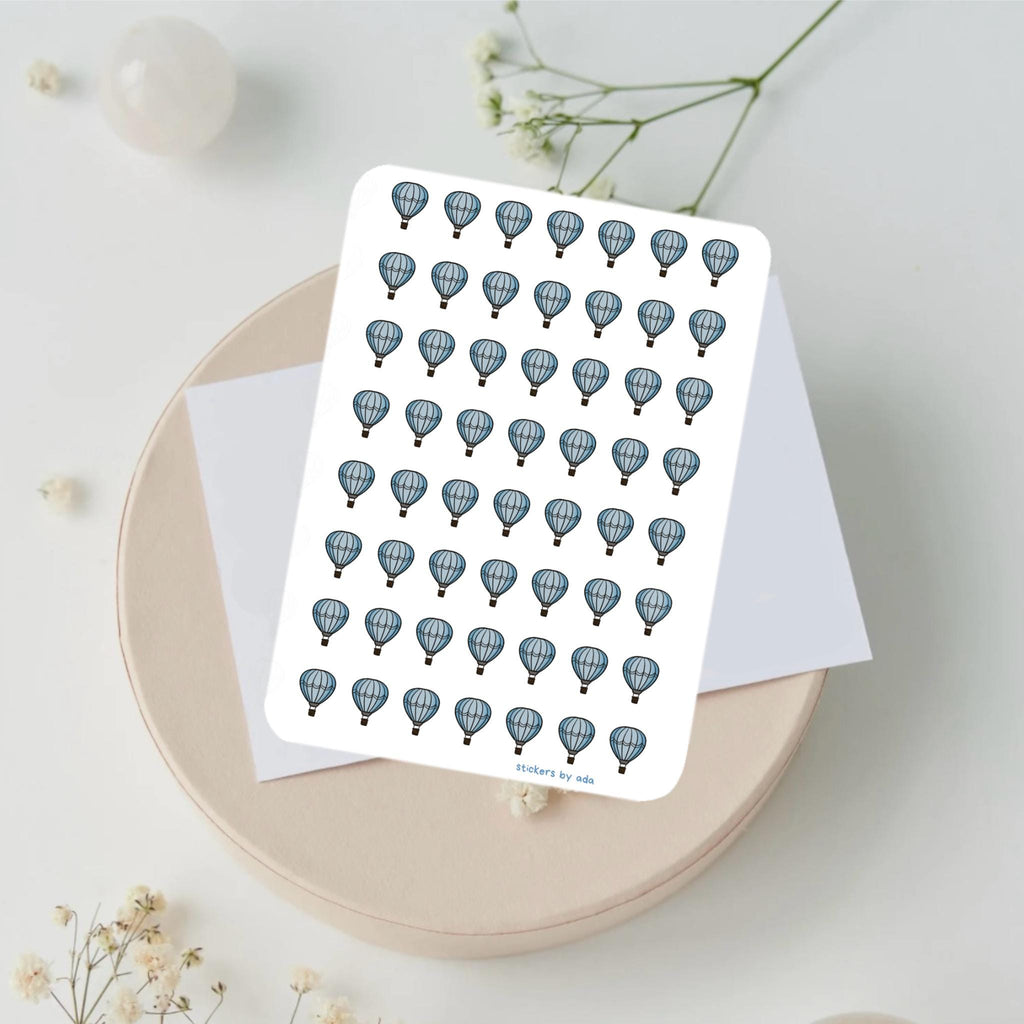 Mini hot-air balloon stickers. For Planner, Calendar, Agenda.