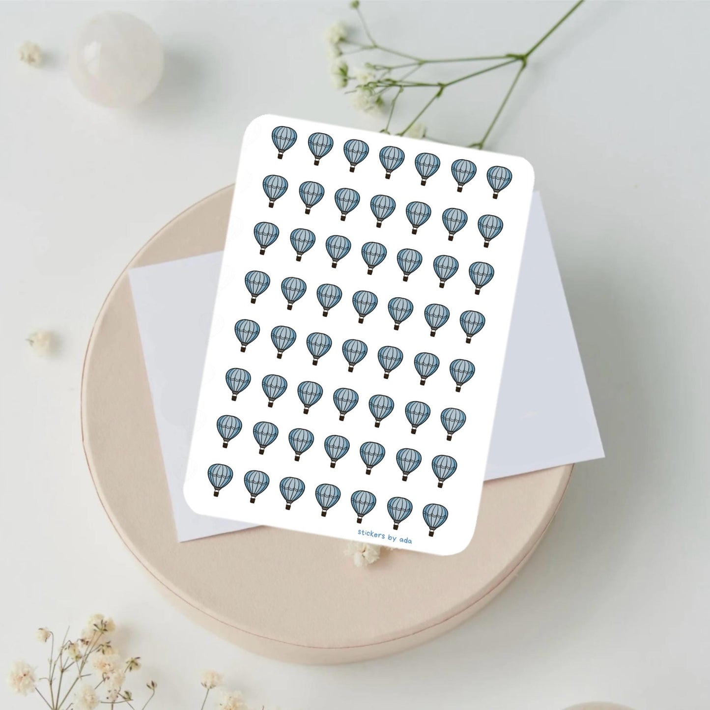 Mini hot-air balloon stickers. For Planner, Calendar, Agenda.