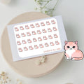 Mini cat stickers to use in a daily planner, bullet journal, calendar or agenda