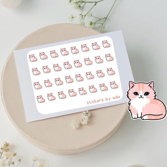 Mini cat stickers to use in a daily planner, bullet journal, calendar or agenda