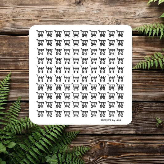 100 tiny grocery cart stickers