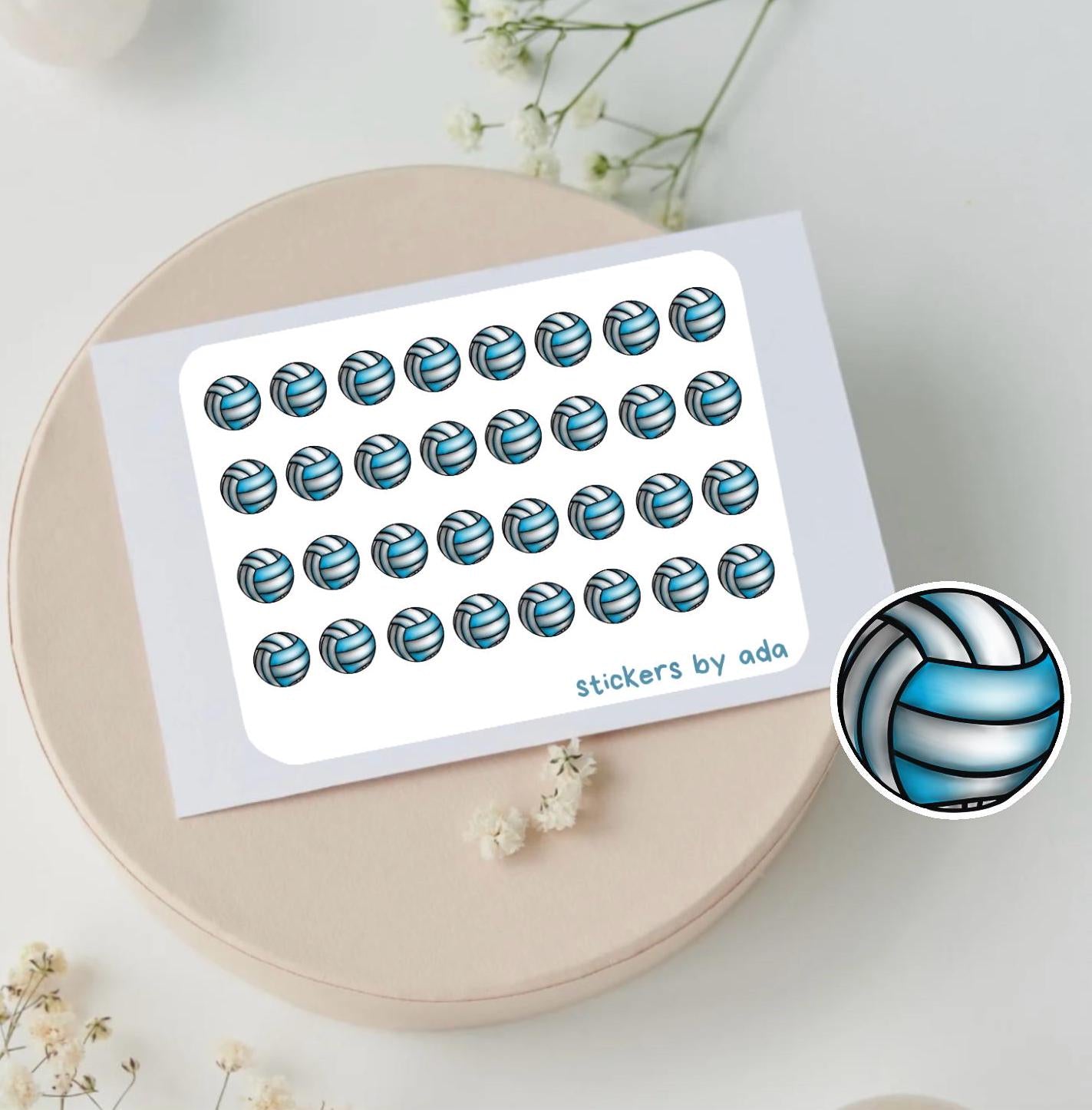 Mini Volleyball Stickers: Planner, Journal, Scrapbook Stickers