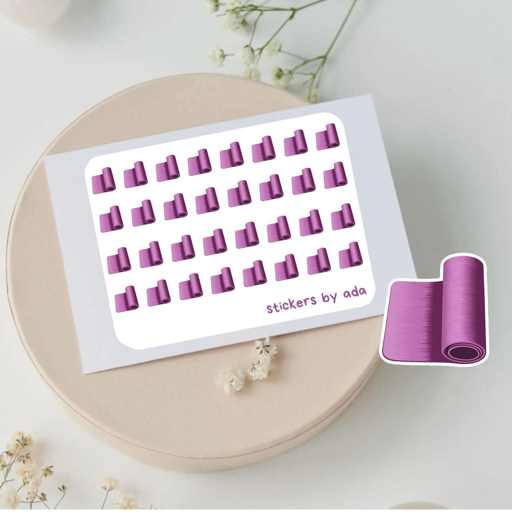 Mini Yoga Mat Stickers: Planner, Journal, Scrapbook Stickers