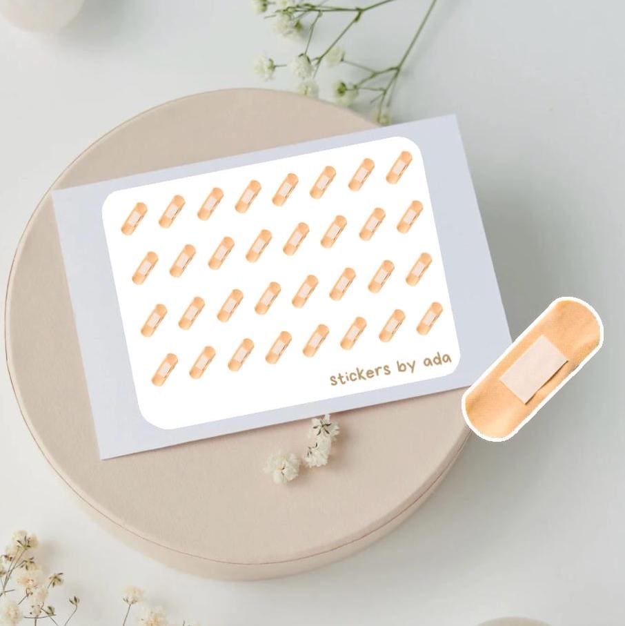 Mini band-aid stickers to use in a daily planner, bullet journal, calendar or agenda
