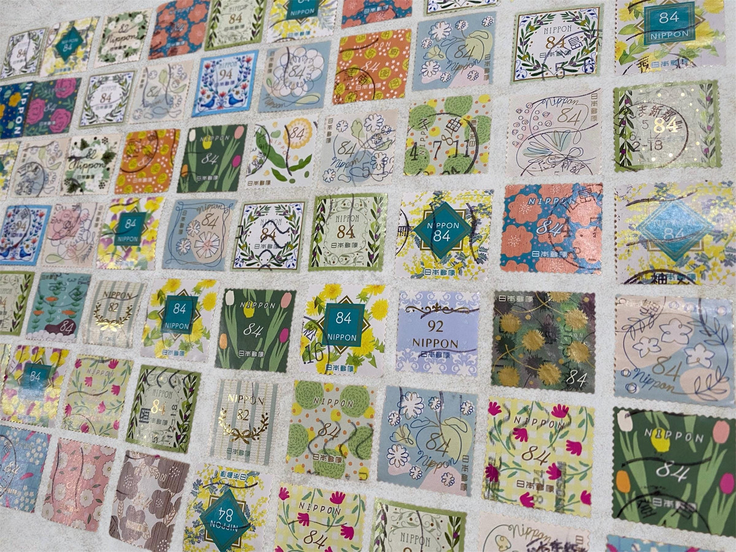 Used Japanese square Post Stamps — Vintage and New JPN Postage for Crafts & Collecting, NIPPON