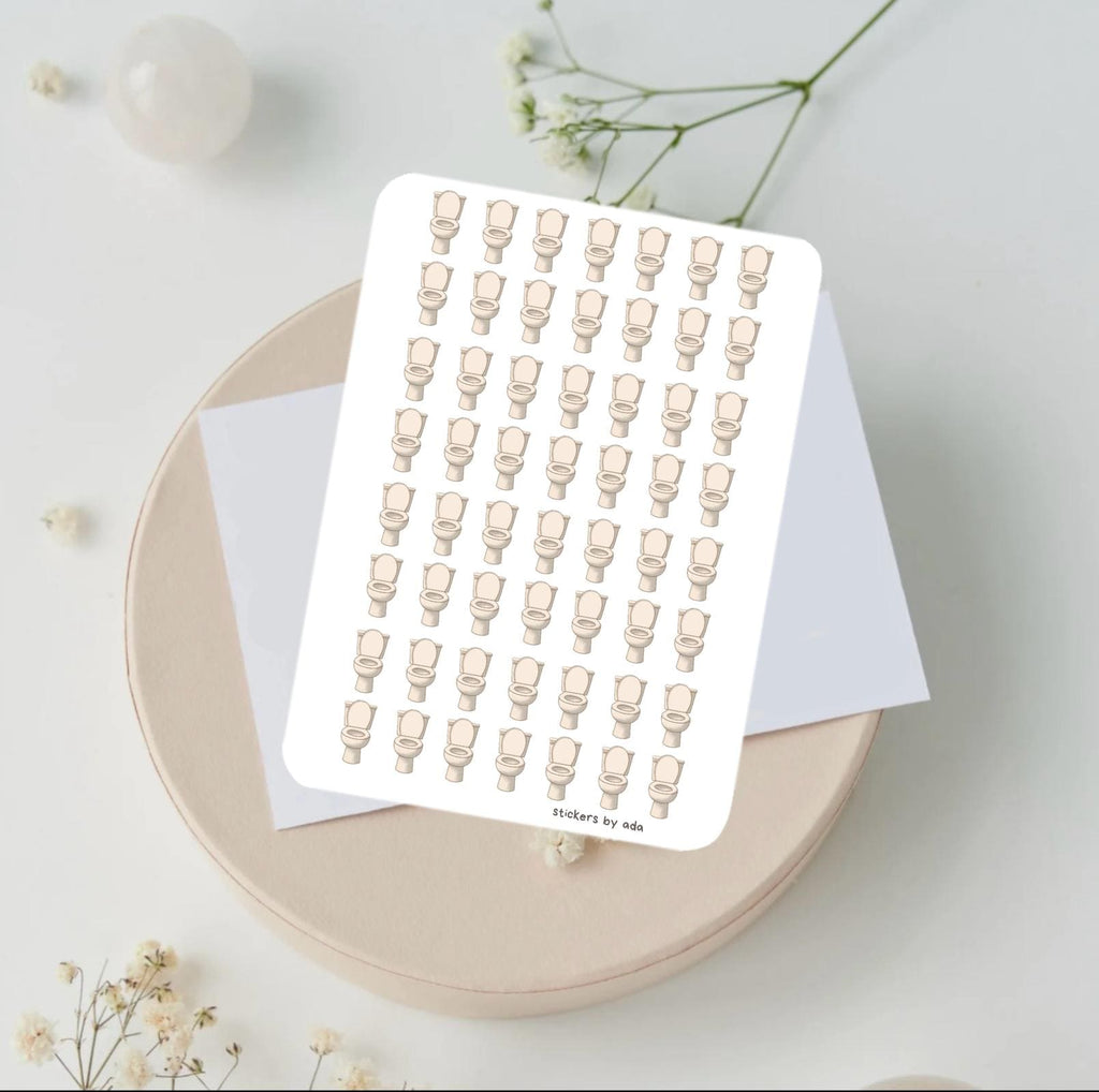 Mini toilet stickers to use in a daily planner, bullet journal, calendar or agenda