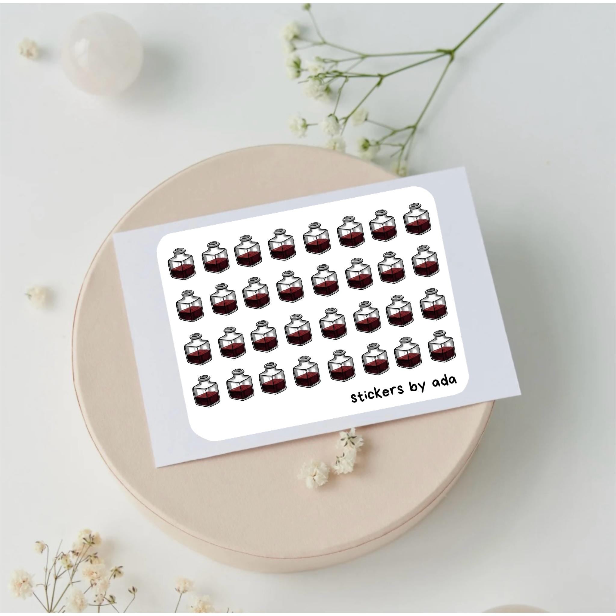 Mini pen ink refill bottle stickers to use in your everyday planning and projects