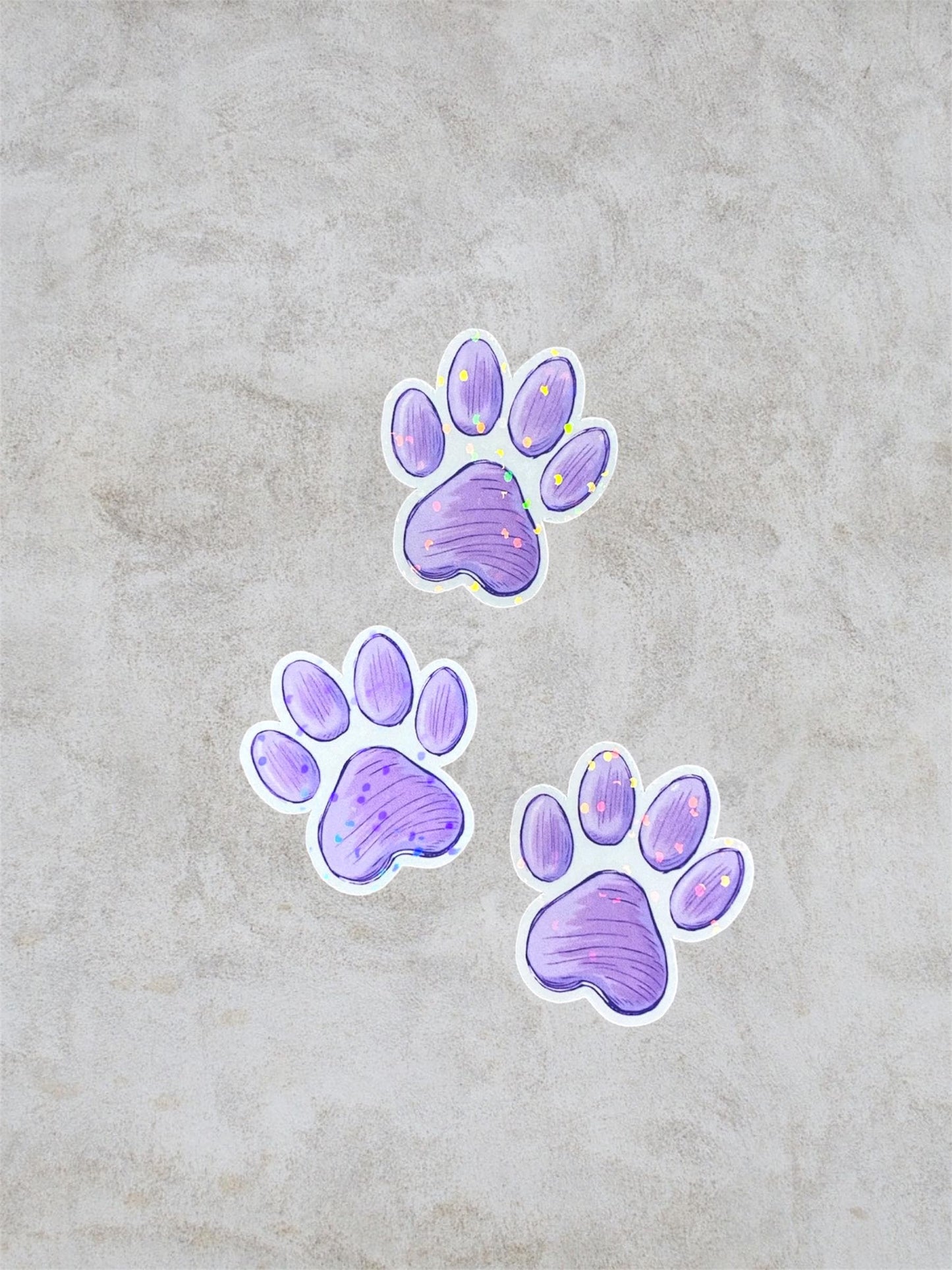 pet paws | small holographic stickers