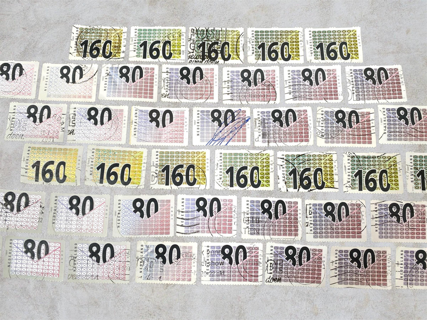Post stamps from the Netherlands, year 1997