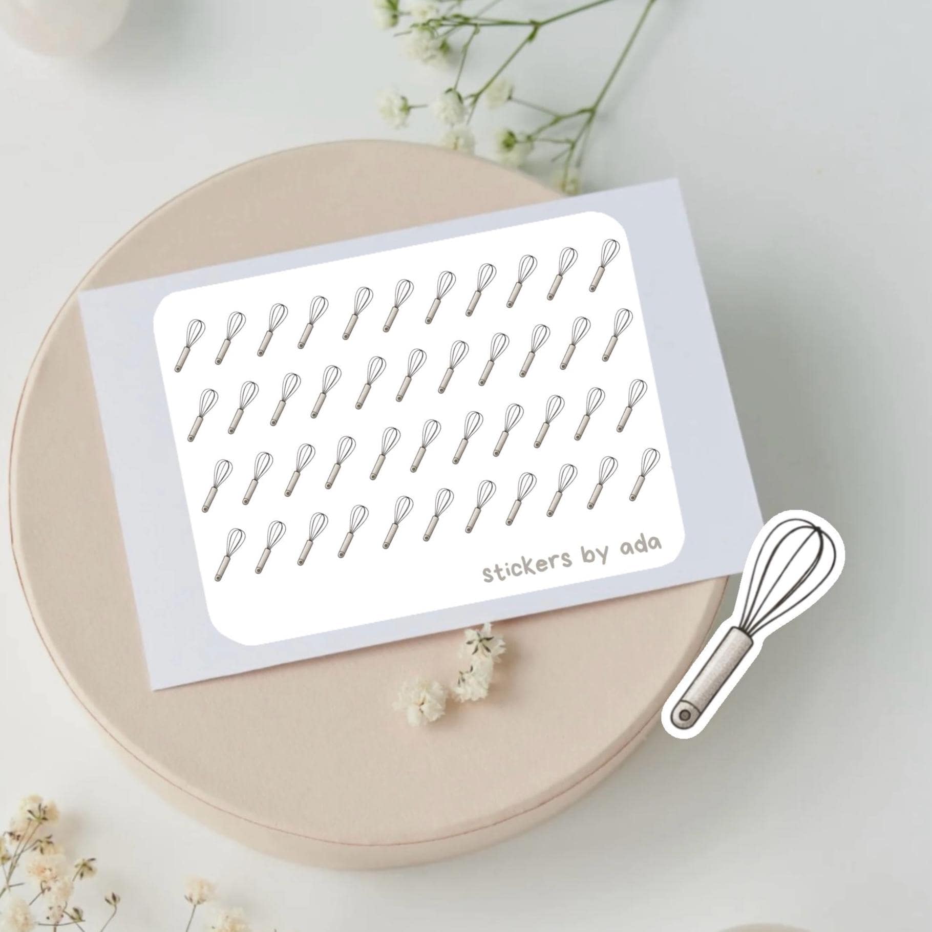 Mini Whisk Stickers: food, cooking, mixing, kitchen utensils | for everyday planning