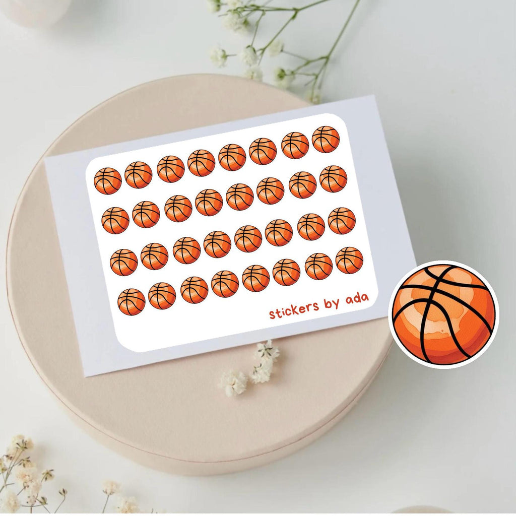 Mini Basketball Stickers: Sport Stickers for Planners & Journals