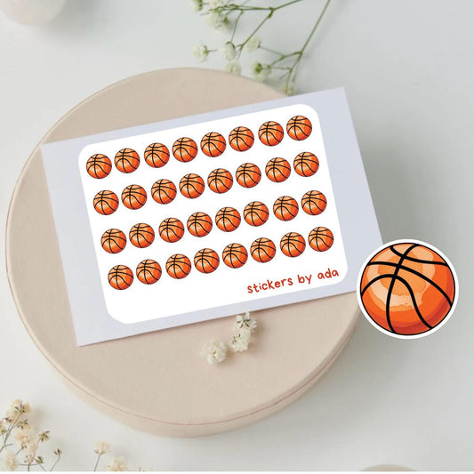 Mini Basketball Stickers: Sport Stickers for Planners & Journals