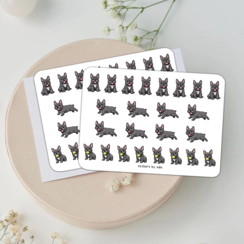 French Bulldog Stickers, Planner Journal Dog Art (2 Sheets)