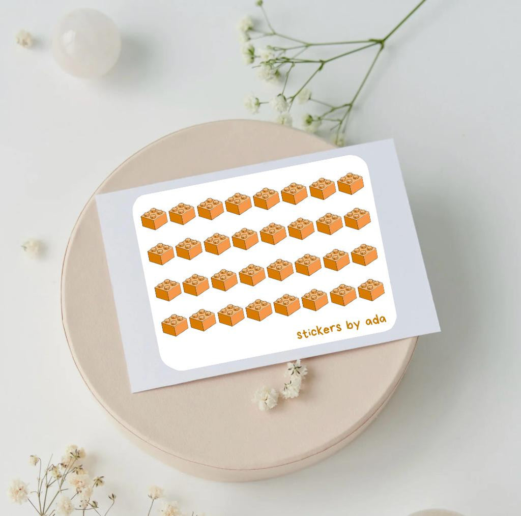 Mini building bricks Icon Stickers: Planner, Journal, Calendar