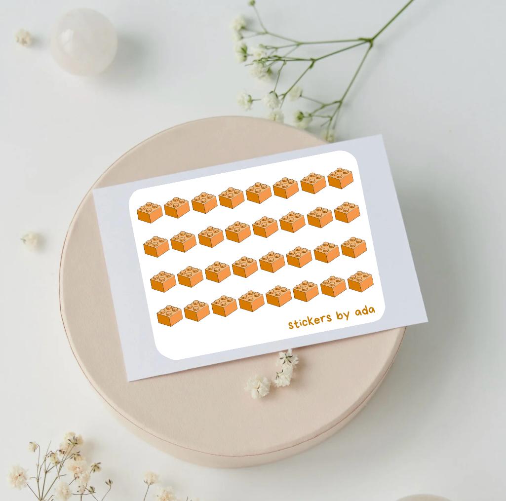Mini building bricks Icon Stickers: Planner, Journal, Calendar