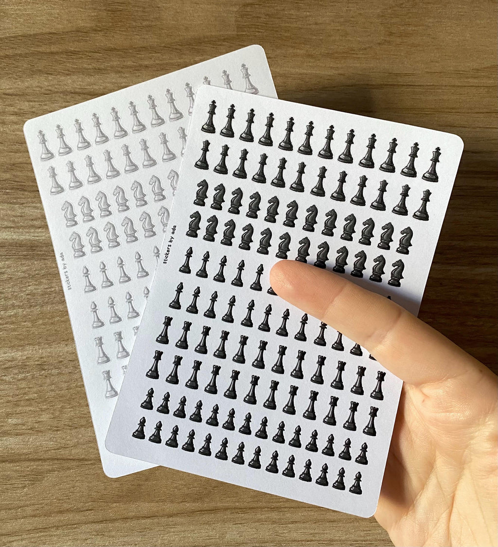 Chess Stickers: 248 Mini Pieces for Planners & Tournaments