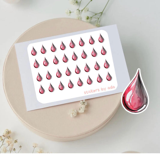 Mini Drop Stickers, Planner Journal Art, Fluid Tracker