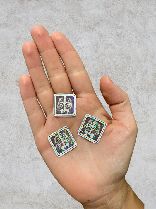 X-ray | mini holographic stickers, shinny glitter effect